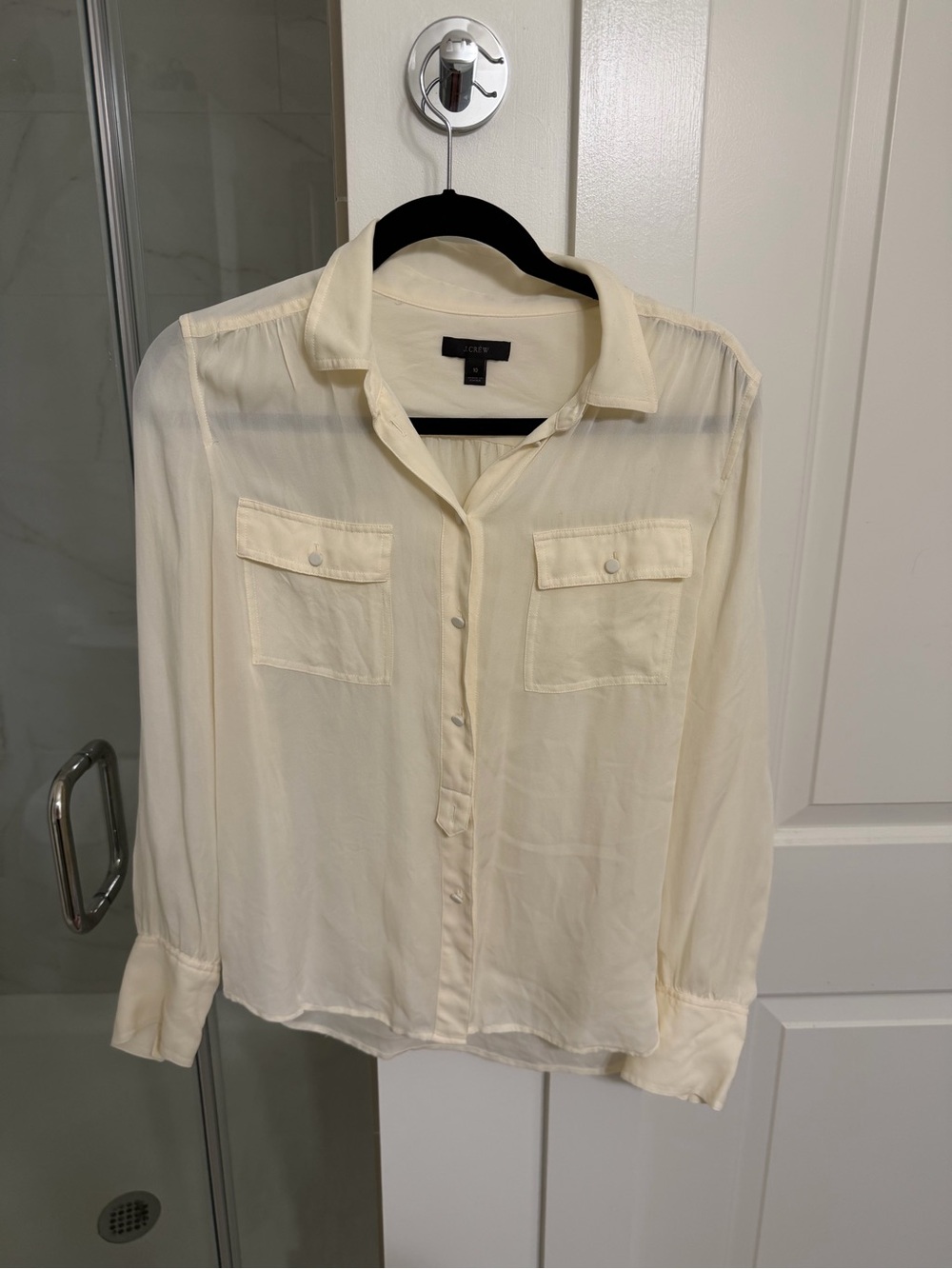 J Crew Silk Button Down Shirt Blouse